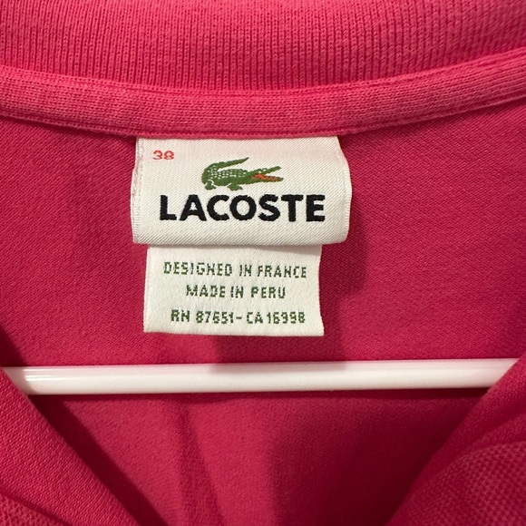 Lacoste Hot Pink Classic Polo Size 38 Women’s Vintage Y2K - Picture 5 of 9